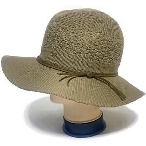 David and Young D&Y Floppy Brown Panama Hat Packable Wide Brim